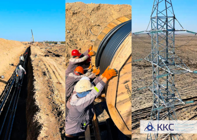 Түркістанда 110 кВ әуе электр беру желісінің құрылысы аяқталуға жақын